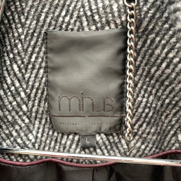🌟 MINUS Refined Scandinavian Herringbone Jacket Size L - Picture 8 of 9